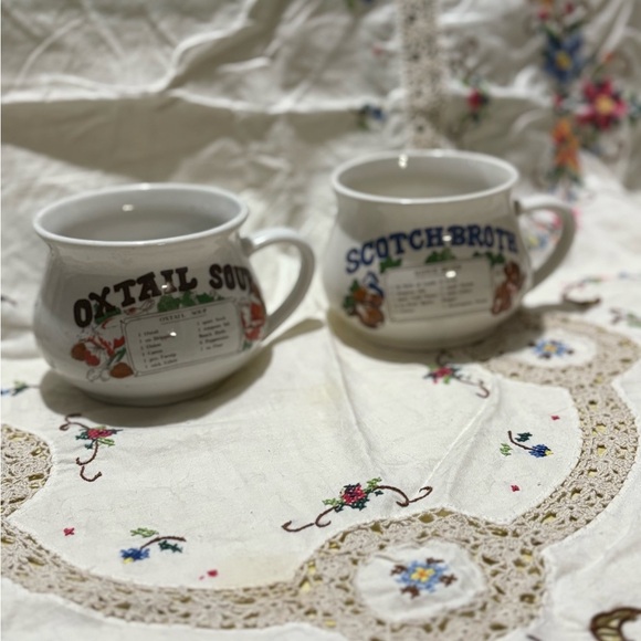 Vintage Soup Mugs with Recipe Design - Picture 3 of 11